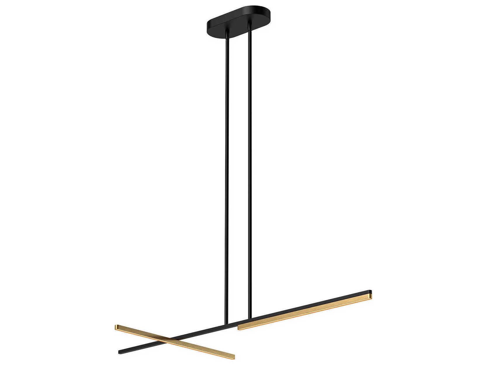 Kuzco Lighting Shift Black Brushed Gold Linear Island Pendant