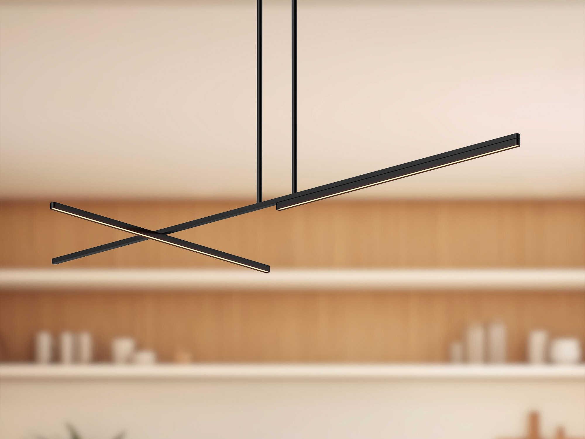 Kuzco Lighting Shift Black Linear Island Pendant