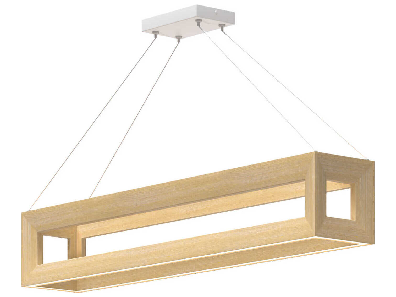 Kuzco Lighting Morina White Oak Geometric Linear Island Pendant
