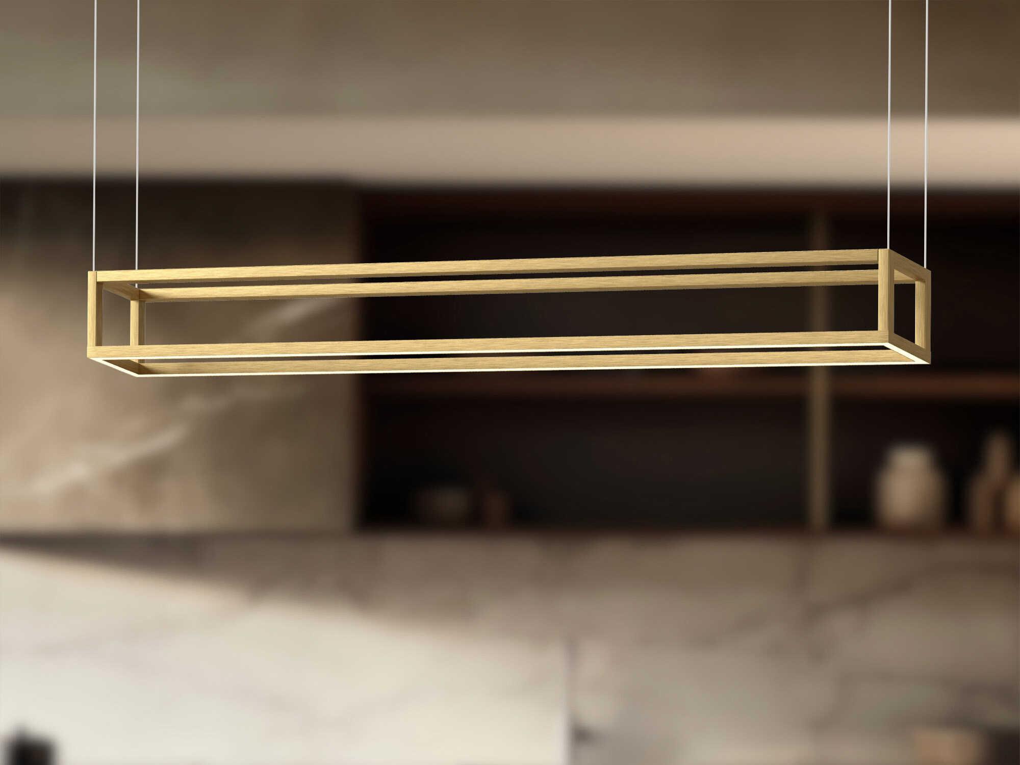 Kuzco Lighting Plaza Brushed Gold Geometric Linear Island Pendant