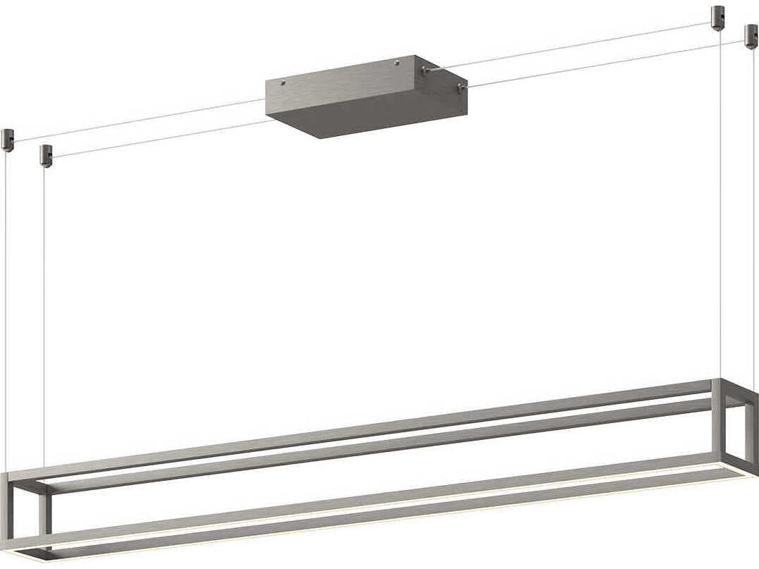 Kuzco Lighting Plaza Brushed Nickel Geometric Linear Island Pendant