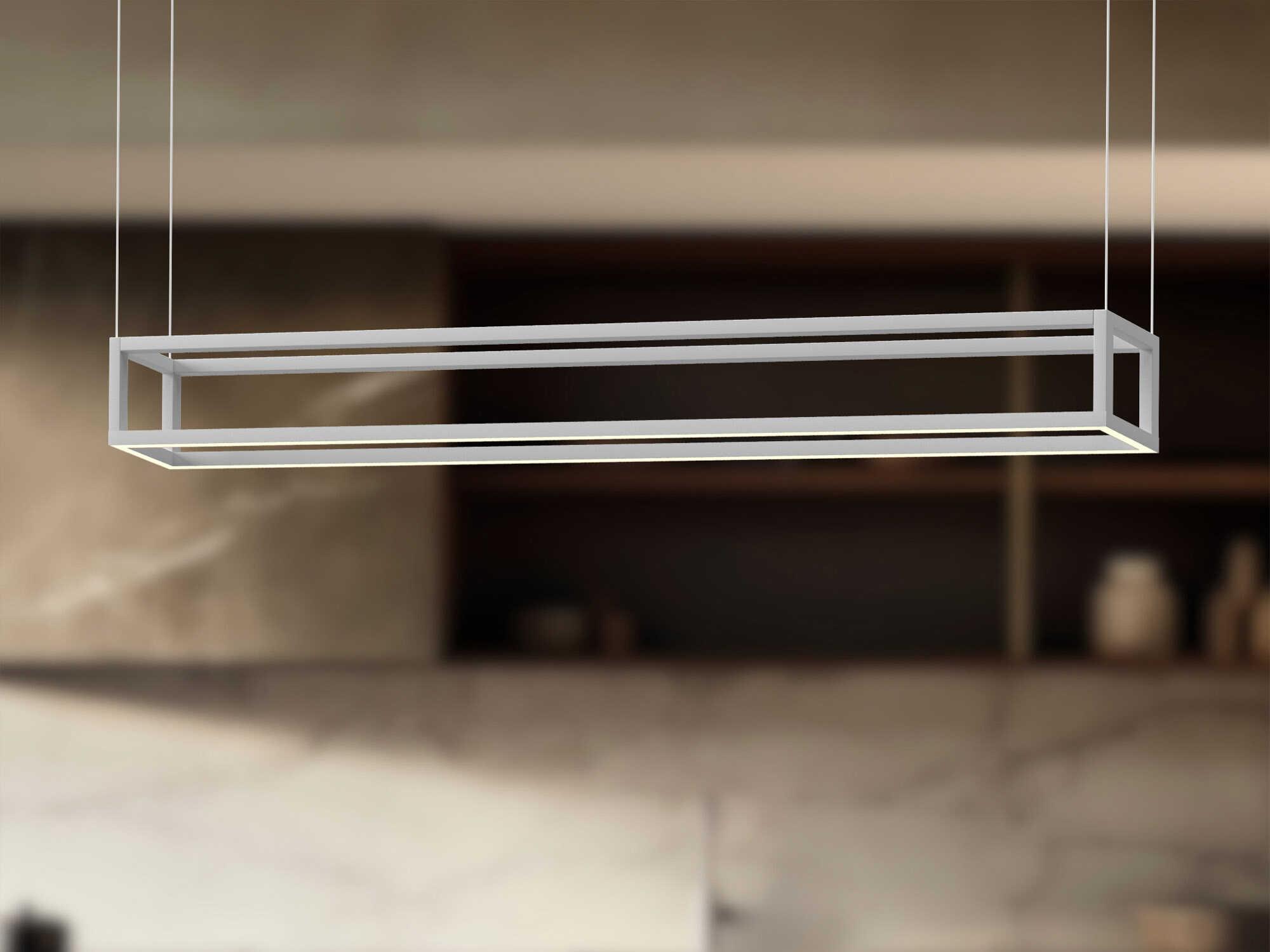 Kuzco Lighting Plaza White Geometric Linear Island Pendant