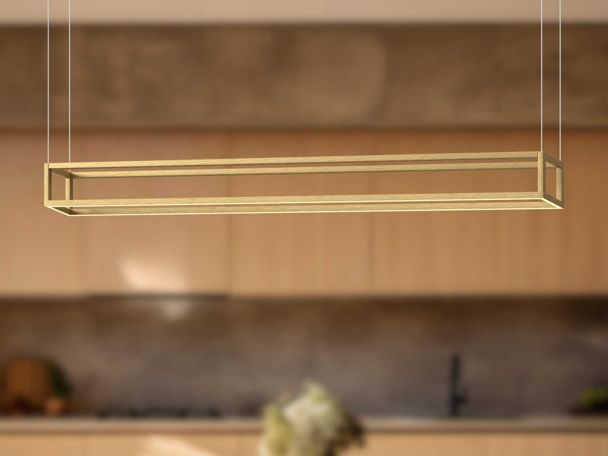 Kuzco Lighting Plaza Brushed Gold Geometric Linear Island Pendant