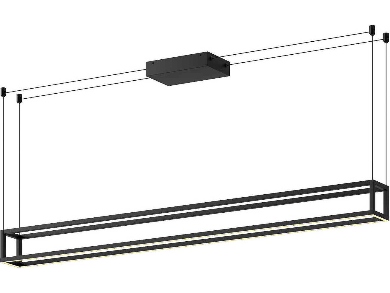 Kuzco Lighting Plaza Black Geometric Linear Island Pendant