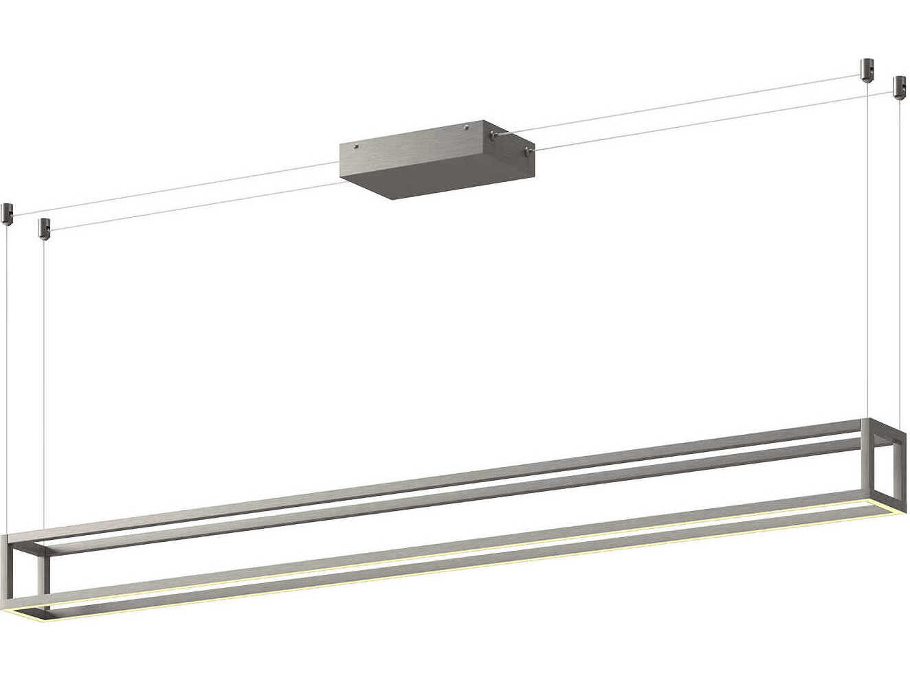 Kuzco Lighting Plaza Brushed Nickel Geometric Linear Island Pendant