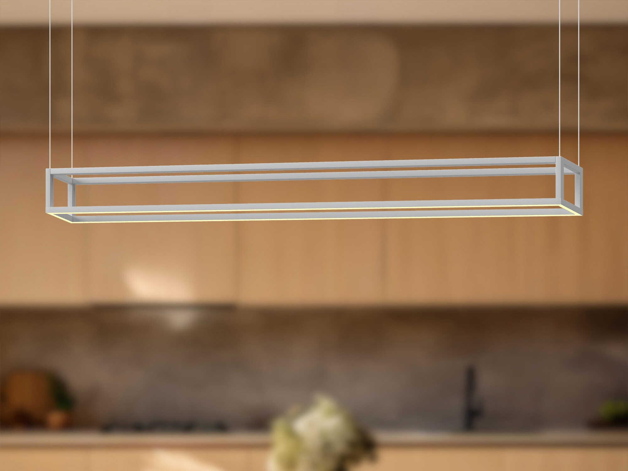 Kuzco Lighting Plaza White Geometric Linear Island Pendant