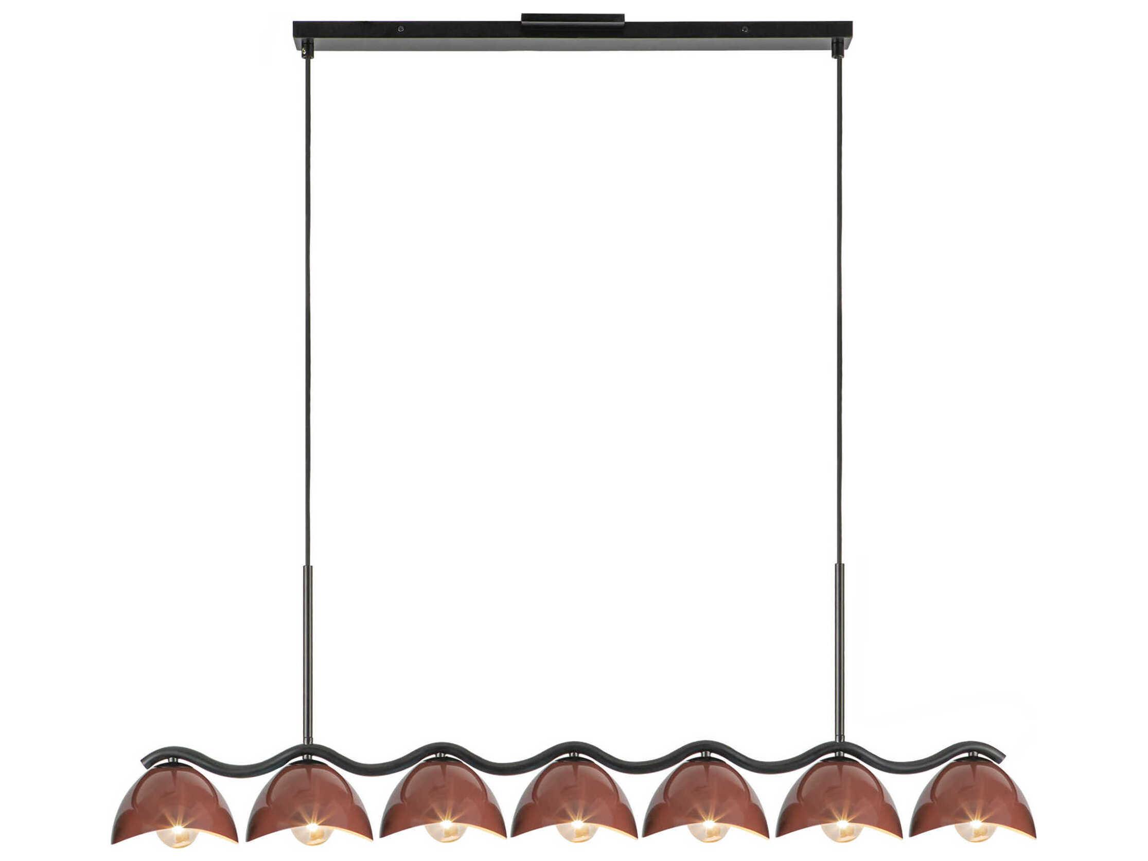 Kuzco Lighting Atlas 7-Light Black Burgundy Island Pendant