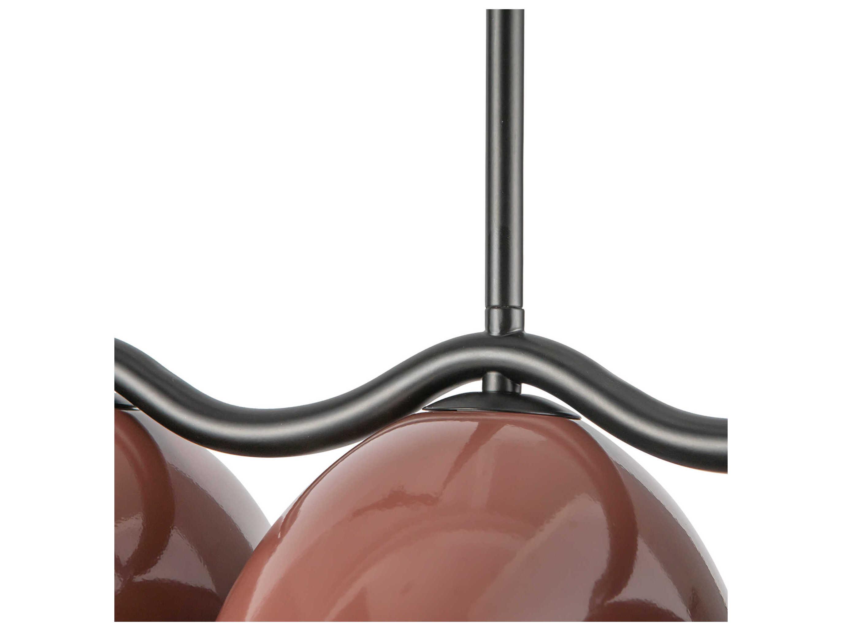 Kuzco Lighting Atlas 7-Light Black Burgundy Island Pendant