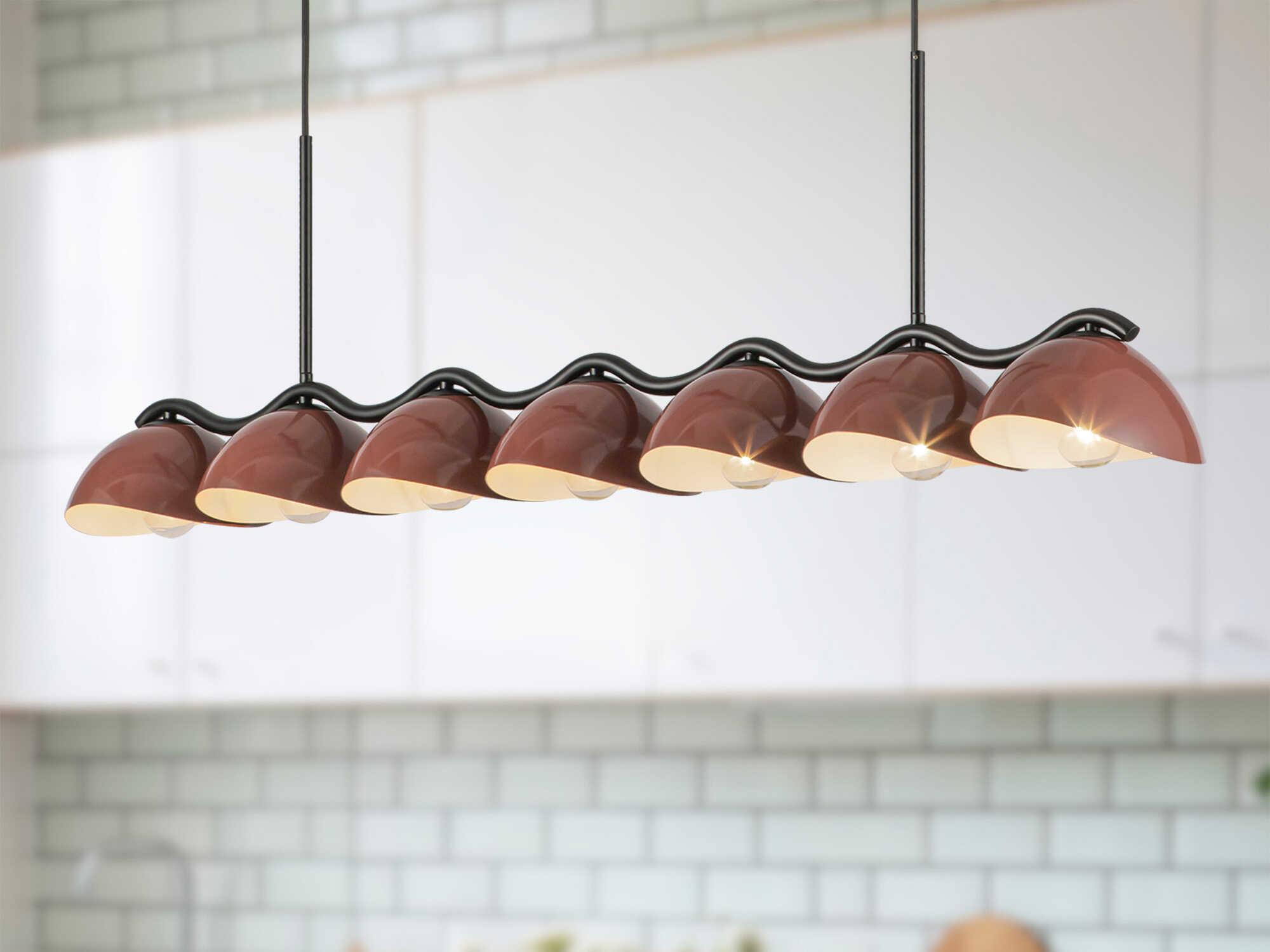 Kuzco Lighting Atlas 7-Light Black Burgundy Island Pendant