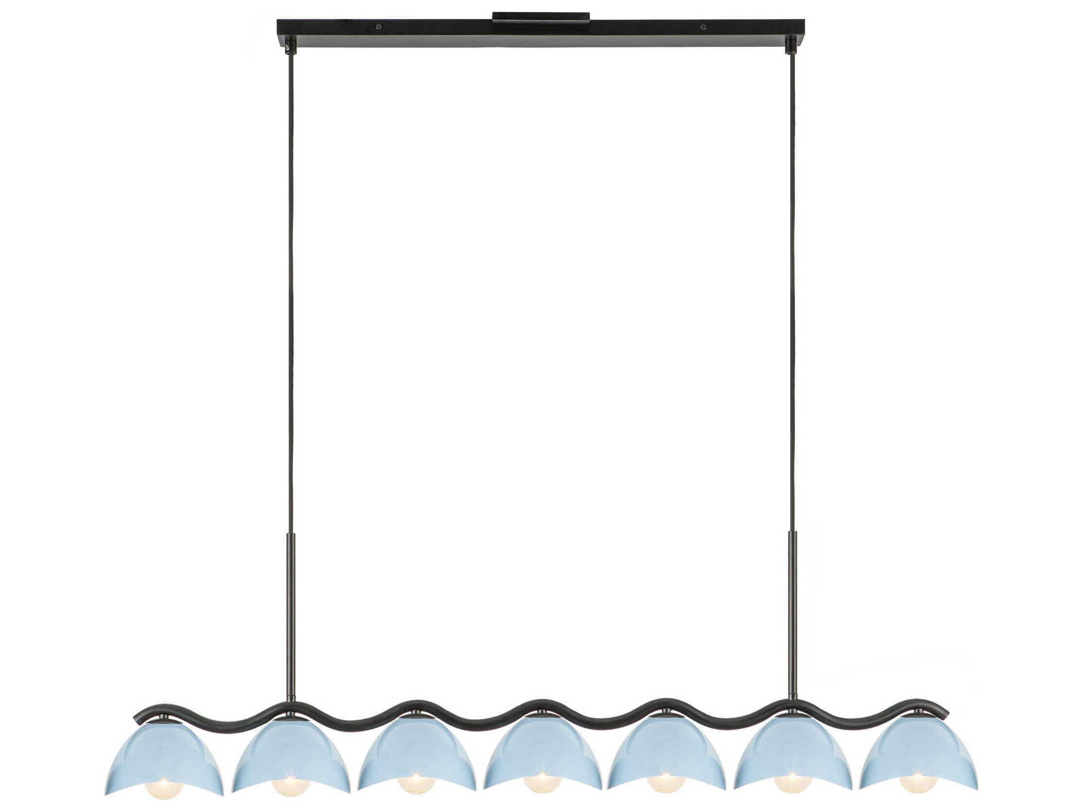 Kuzco Lighting Atlas 7-Light Black Cerulean Island Pendant