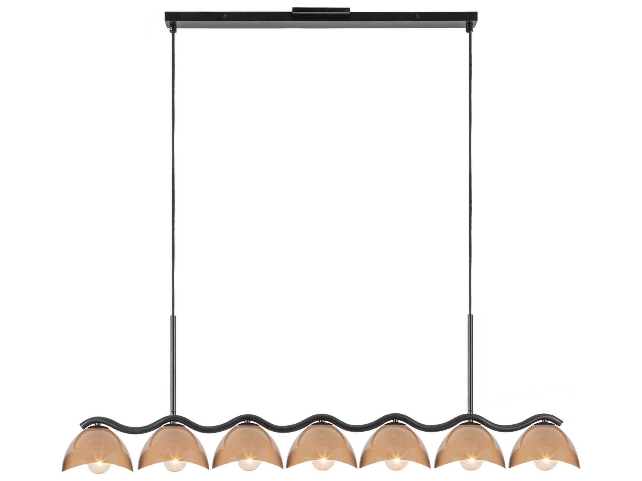 Kuzco Lighting Atlas 7-Light Black Peach Island Pendant