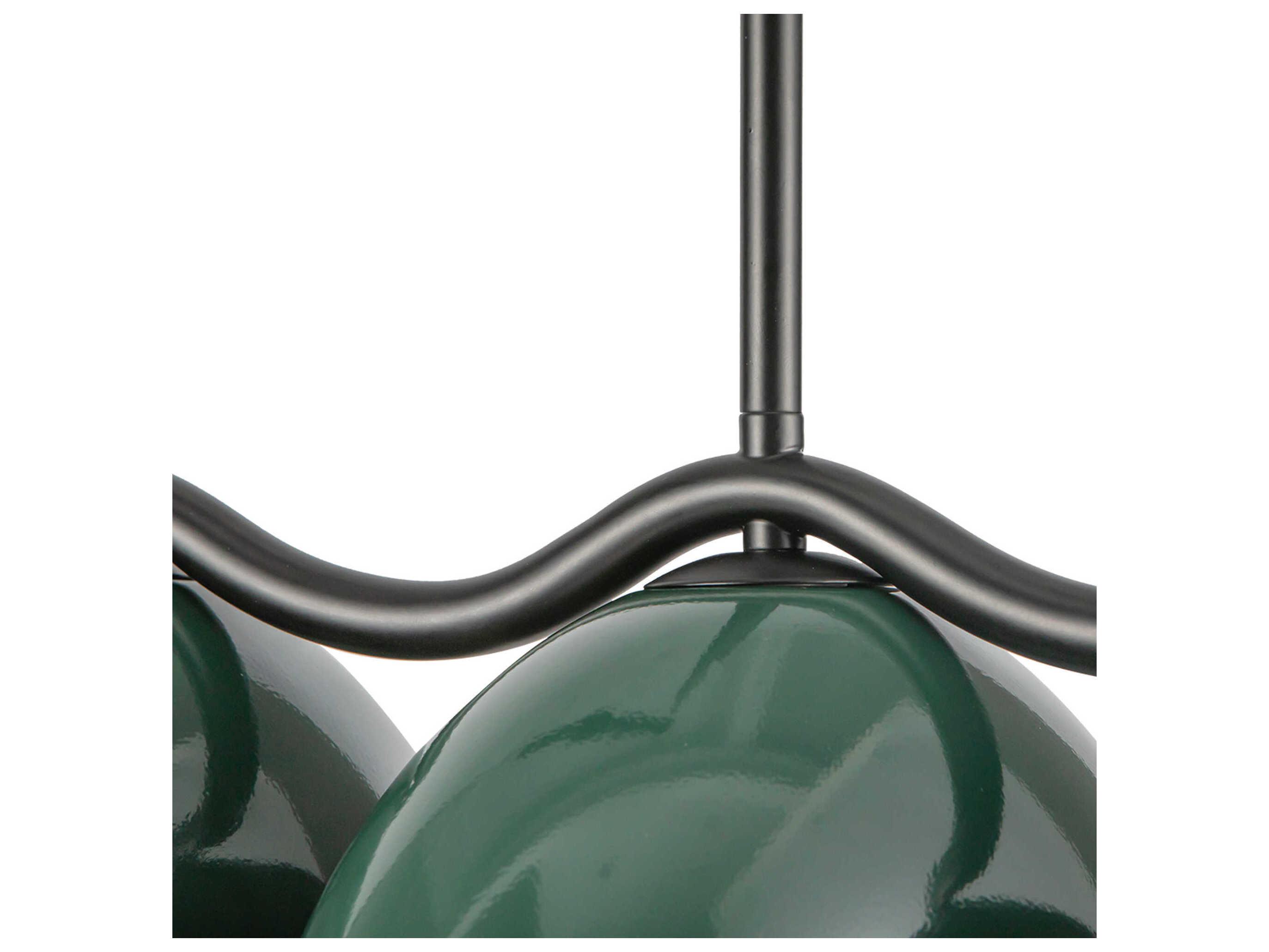 Kuzco Lighting Atlas 7-Light Black Pine Green Island Pendant