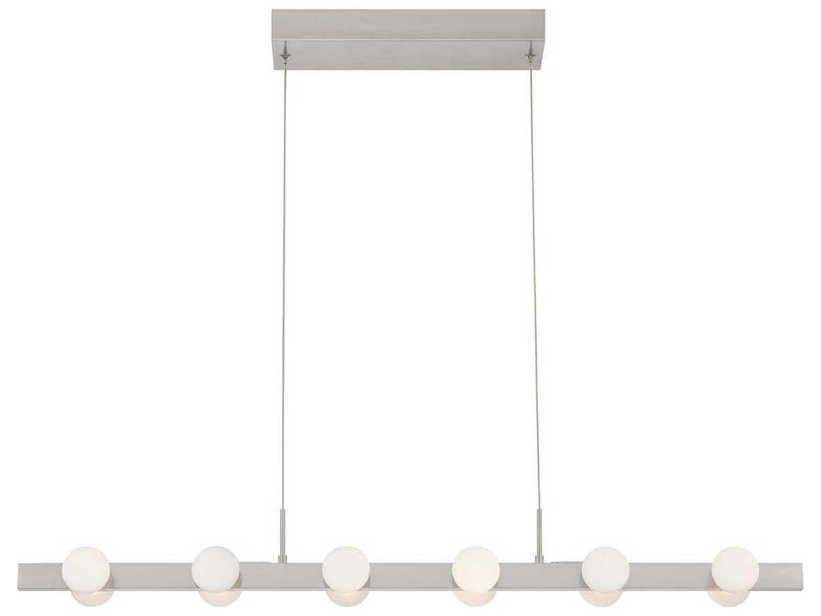 Kuzco Lighting Rezz Brushed Nickel Linear Island Pendant