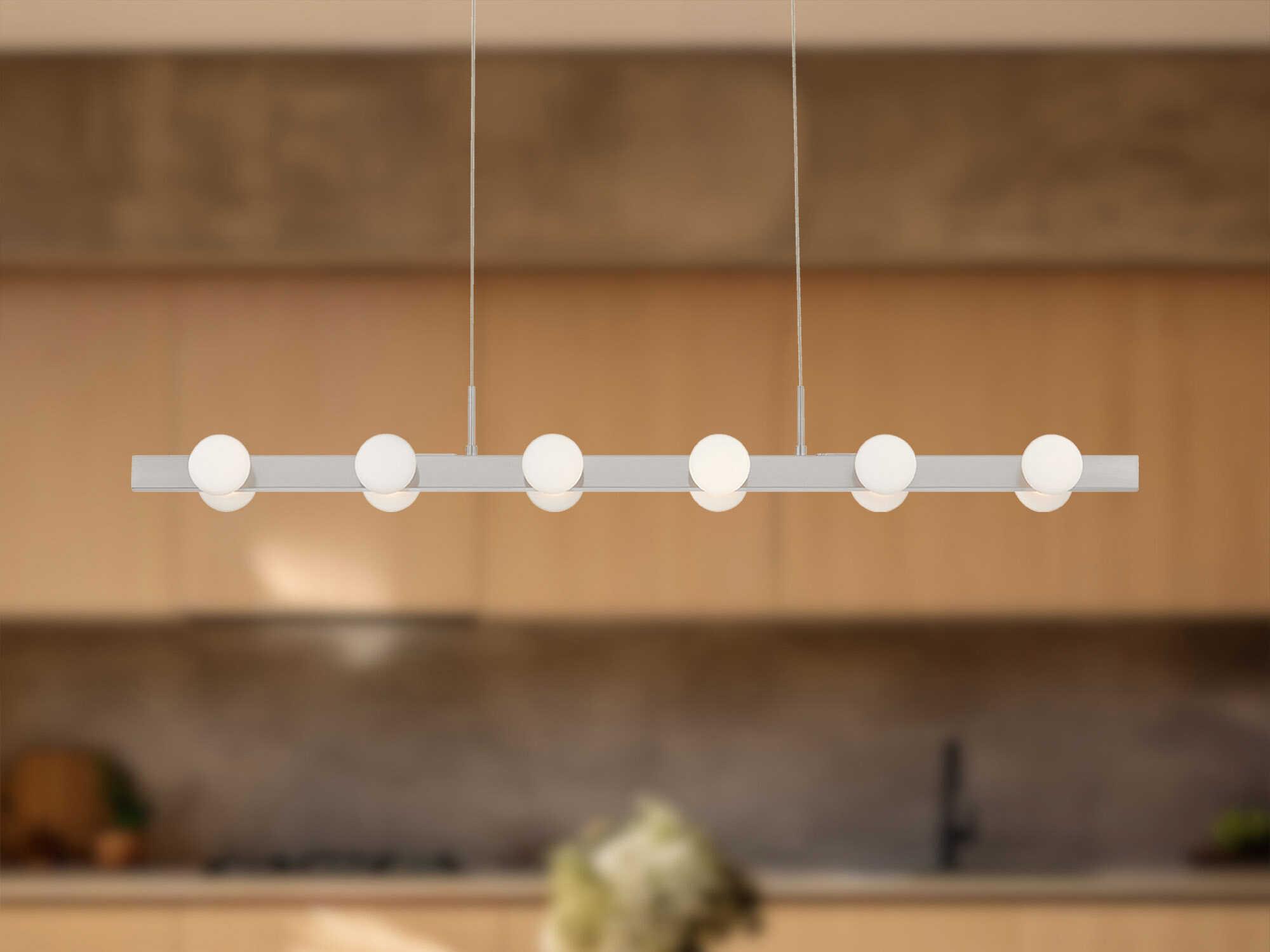 Kuzco Lighting Rezz Brushed Nickel Linear Island Pendant