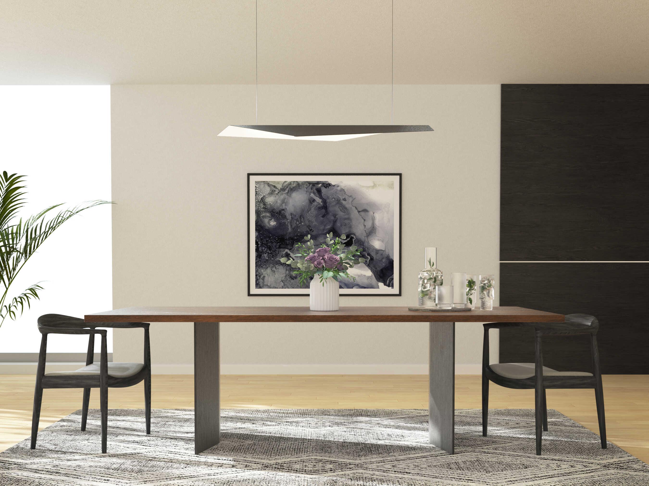 Kuzco Lighting Taro Black White Geometric Island Pendant