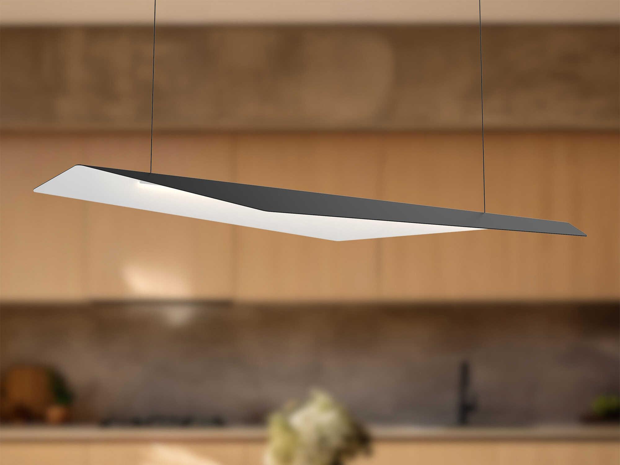 Kuzco Lighting Taro Black White Geometric Island Pendant