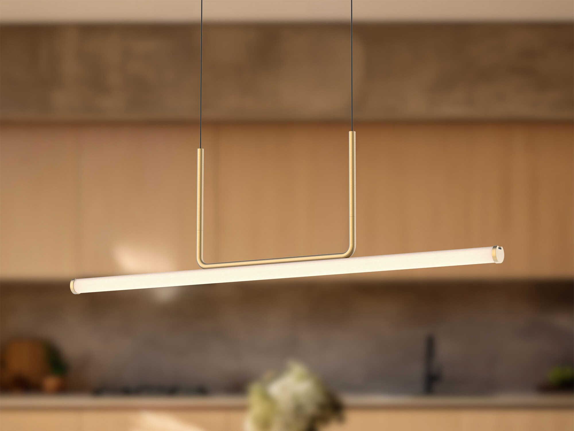 Kuzco Lighting Vesper Brushed Gold Linear Island Pendant