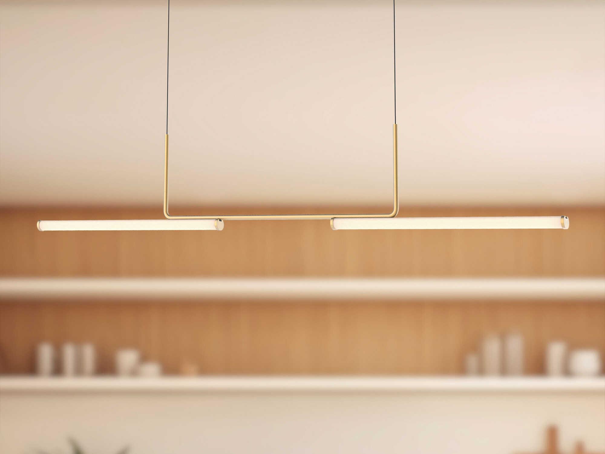 Kuzco Lighting Vesper Brushed Gold Linear Island Pendant
