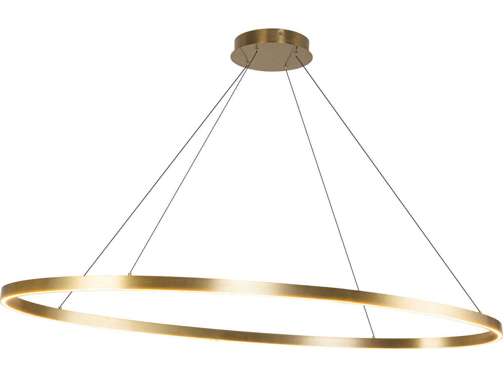 Kuzco Lighting Ovale Brushed Gold Linear Island Pendant