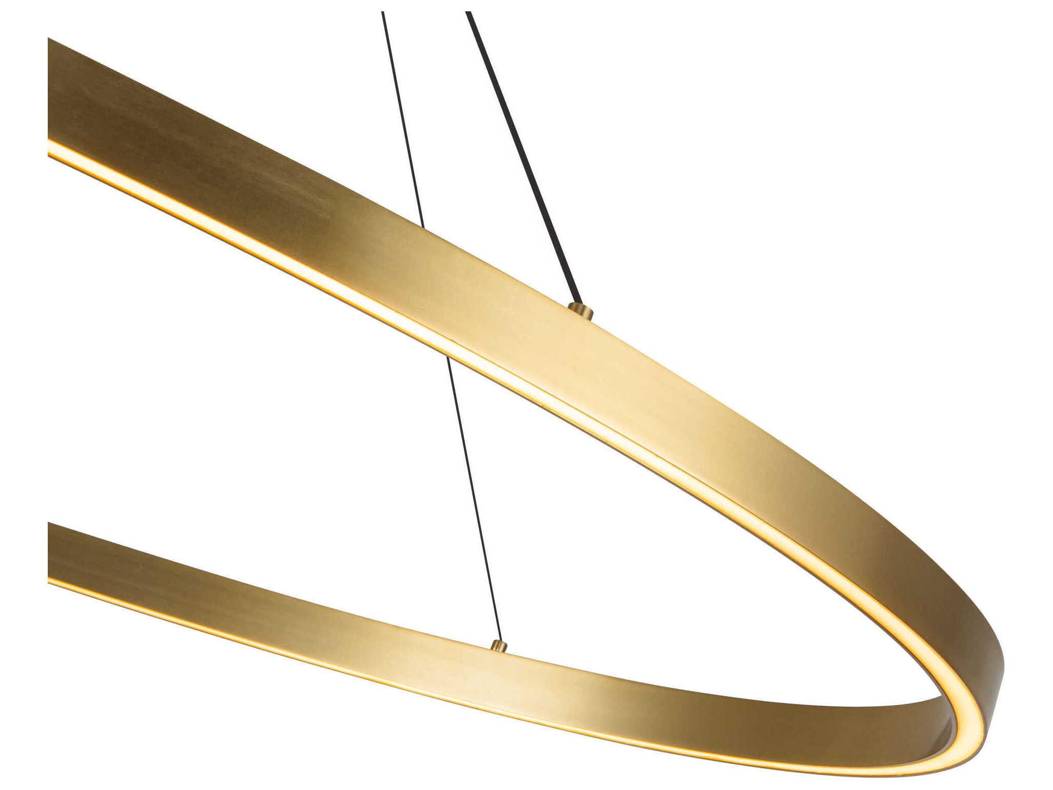 Kuzco Lighting Ovale Brushed Gold Linear Island Pendant