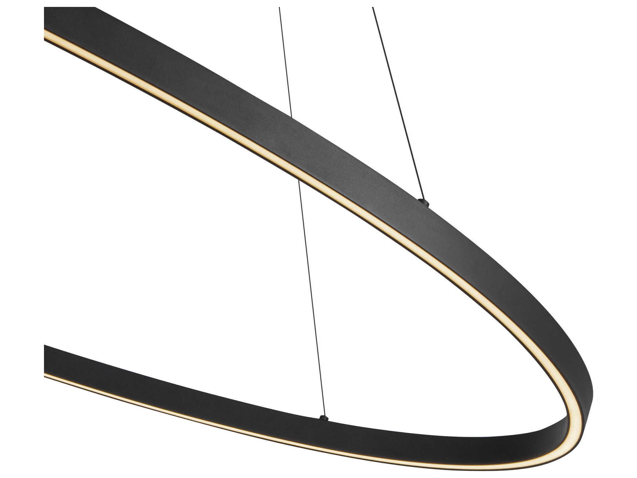 Kuzco Lighting Ovale Black Linear Island Pendant
