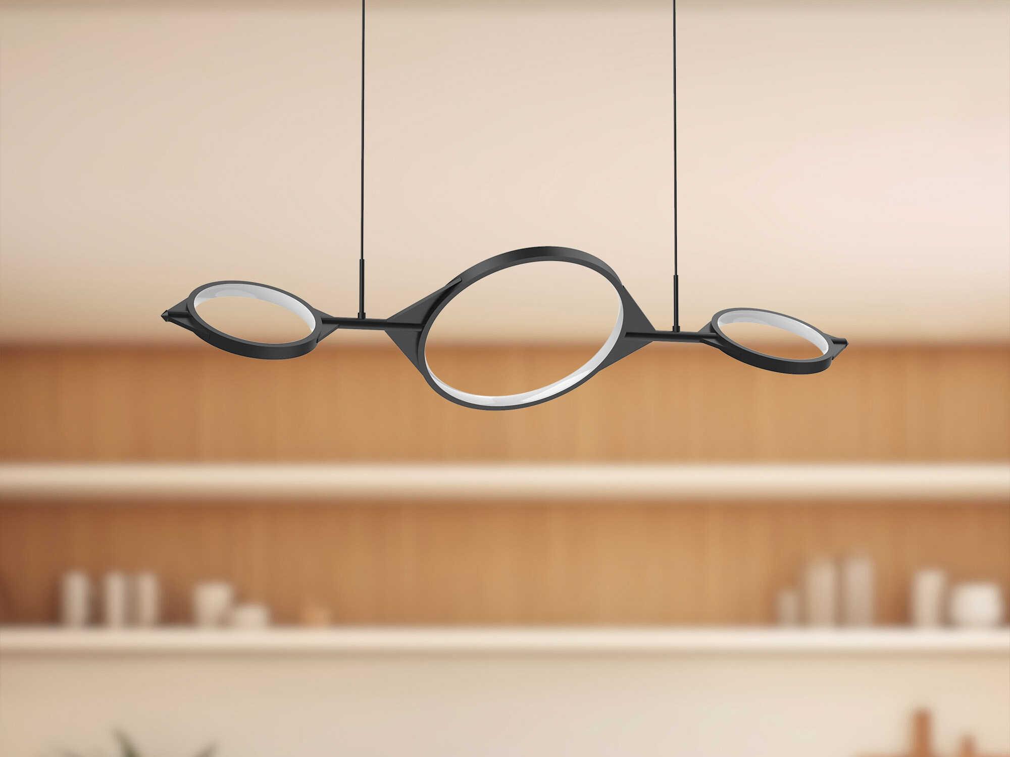 Kuzco Lighting Serif Black Geometric Island Pendant