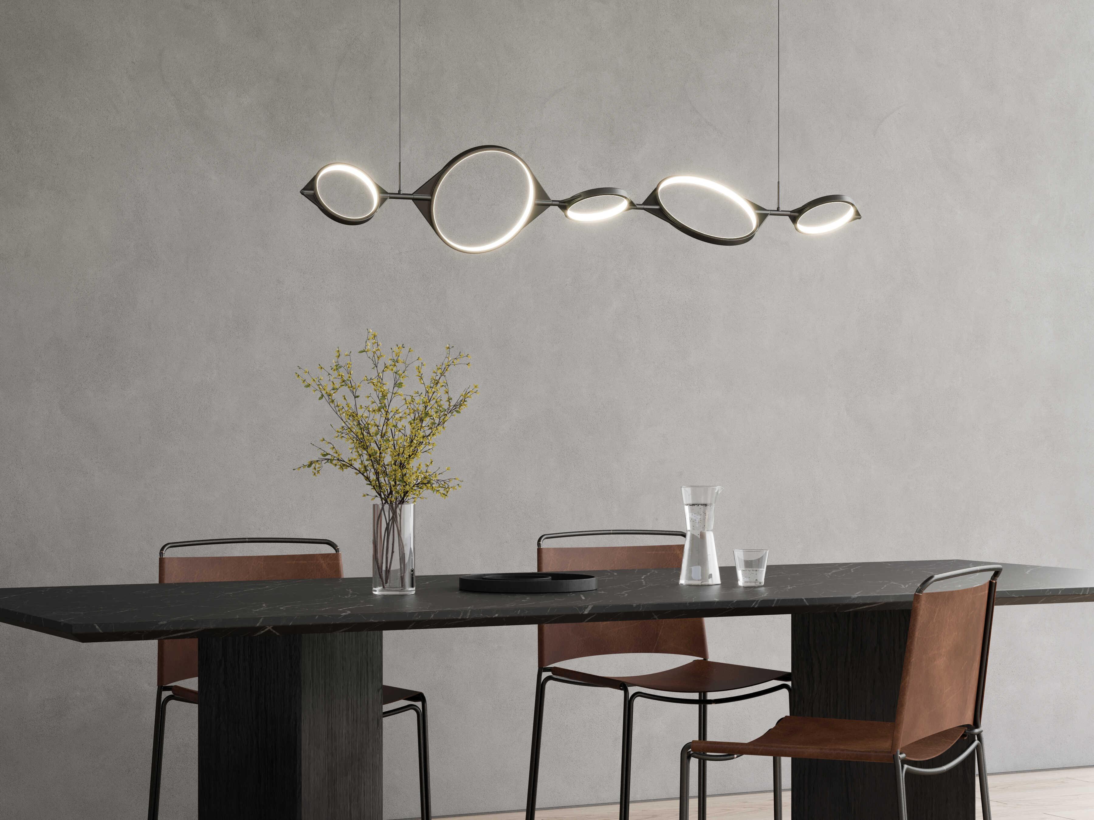 Kuzco Lighting Serif Black Geometric Island Pendant