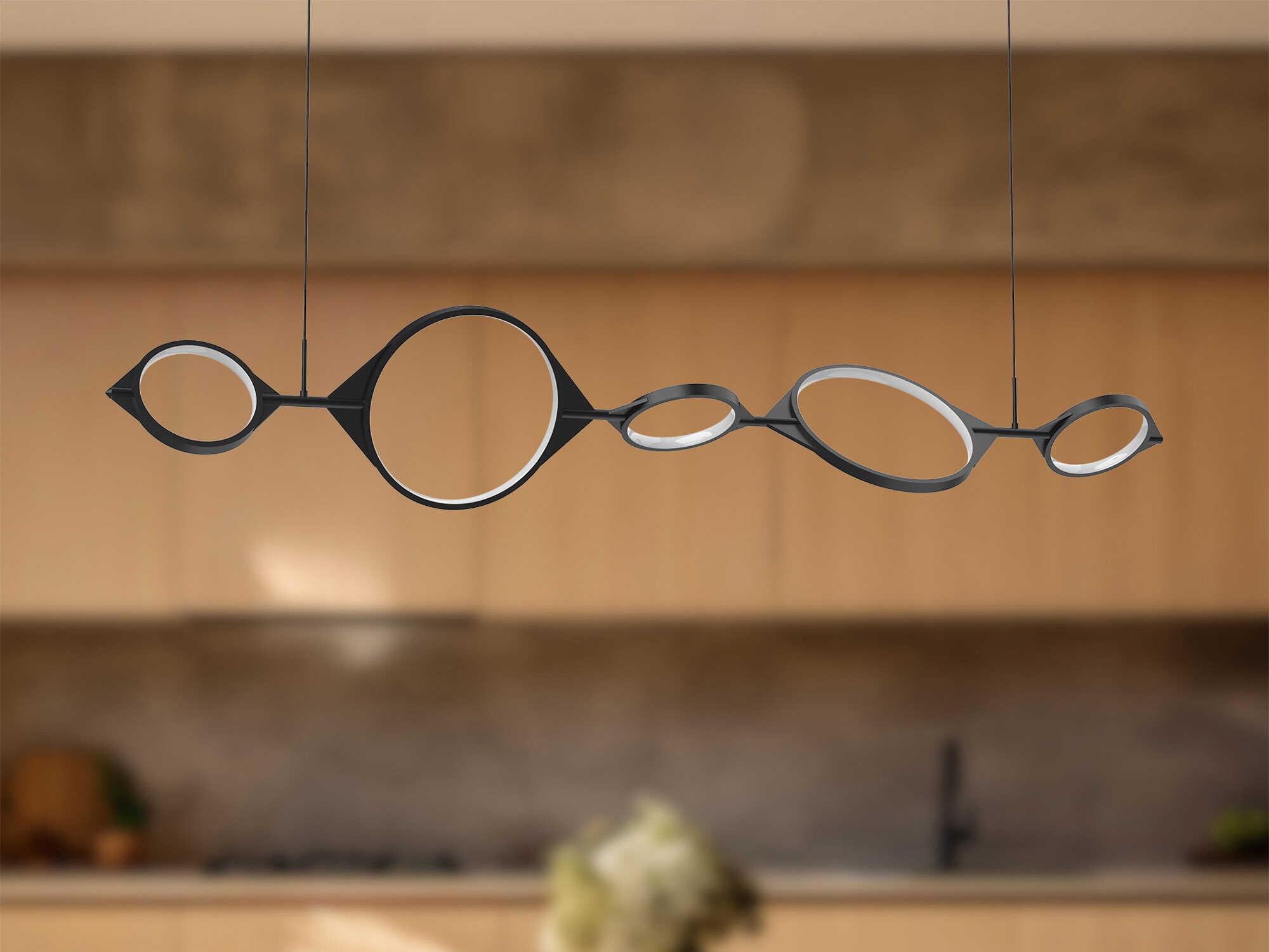 Kuzco Lighting Serif Black Geometric Island Pendant