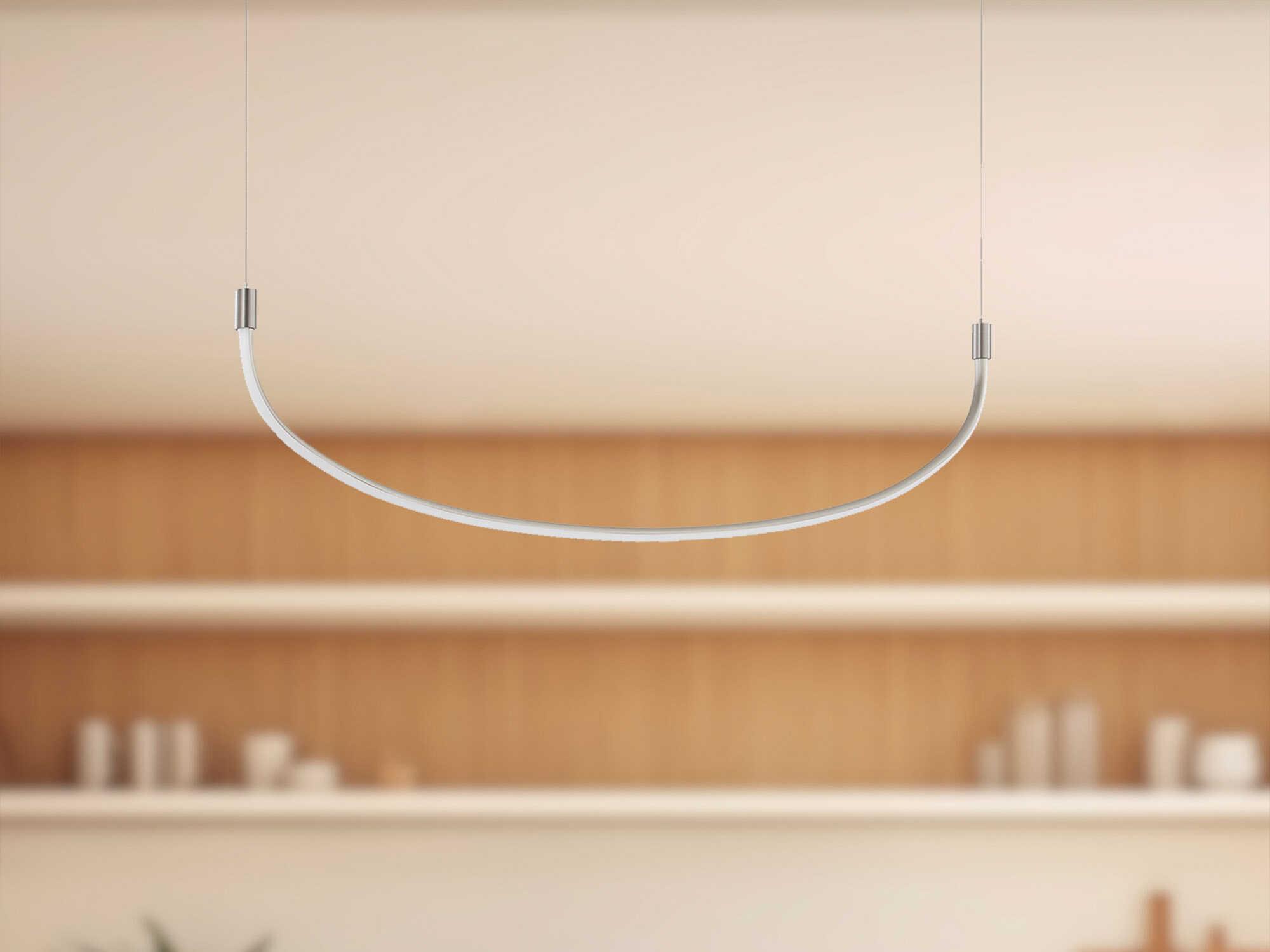 Kuzco Lighting Talis Brushed Nickel Linear Island Pendant