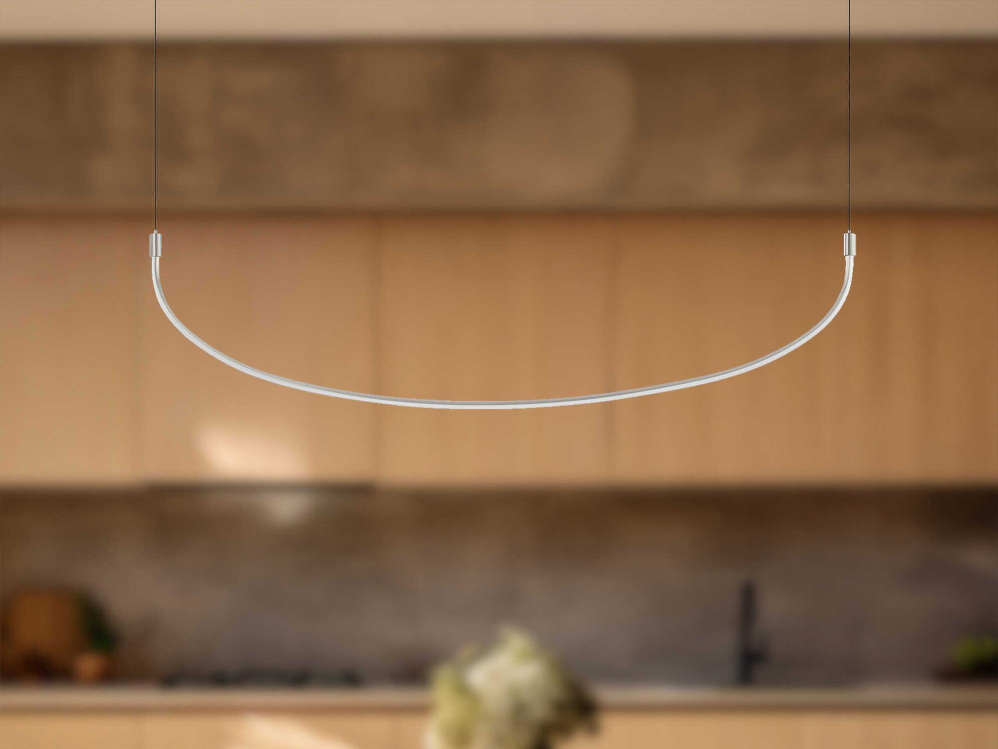 Kuzco Lighting Talis Brushed Nickel Linear Island Pendant