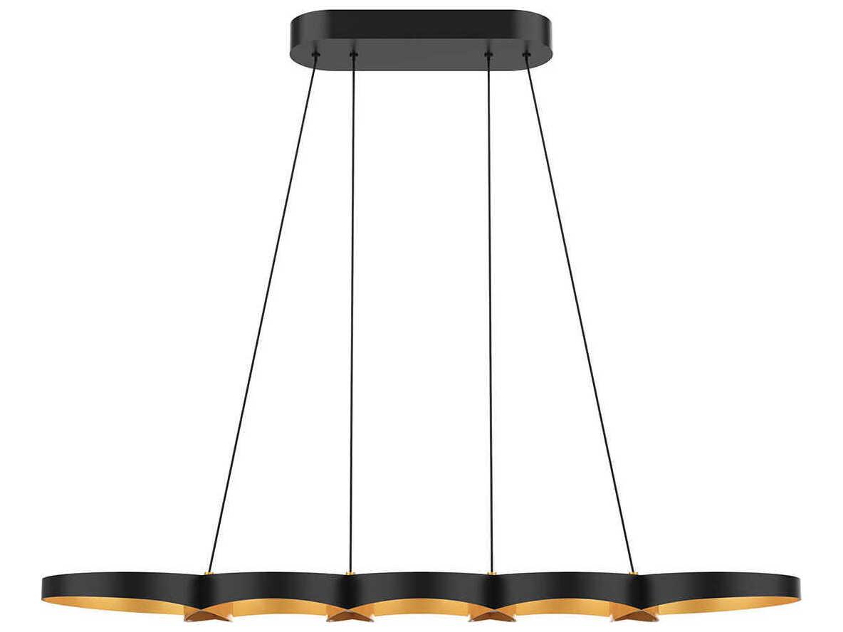 Kuzco Lighting Maestro Black Gold Linear Island Pendant