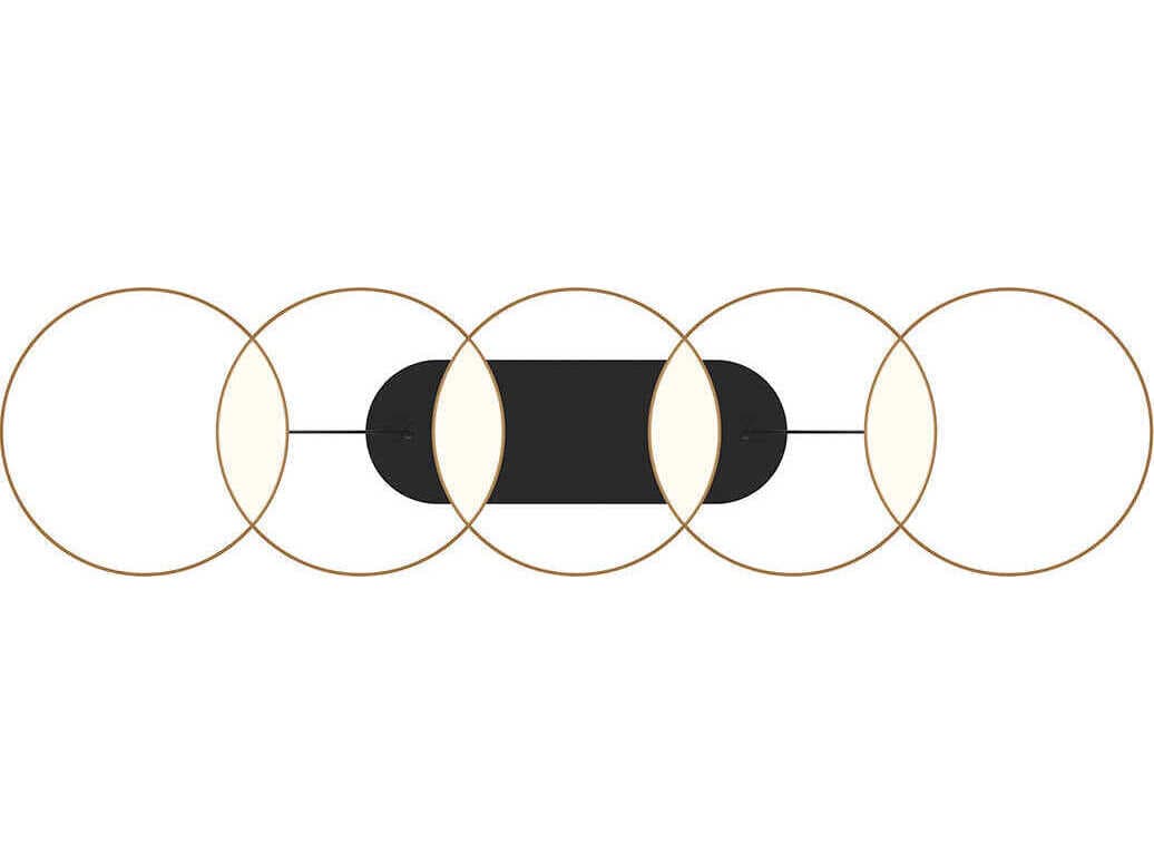 Kuzco Lighting Maestro Black Gold Linear Island Pendant