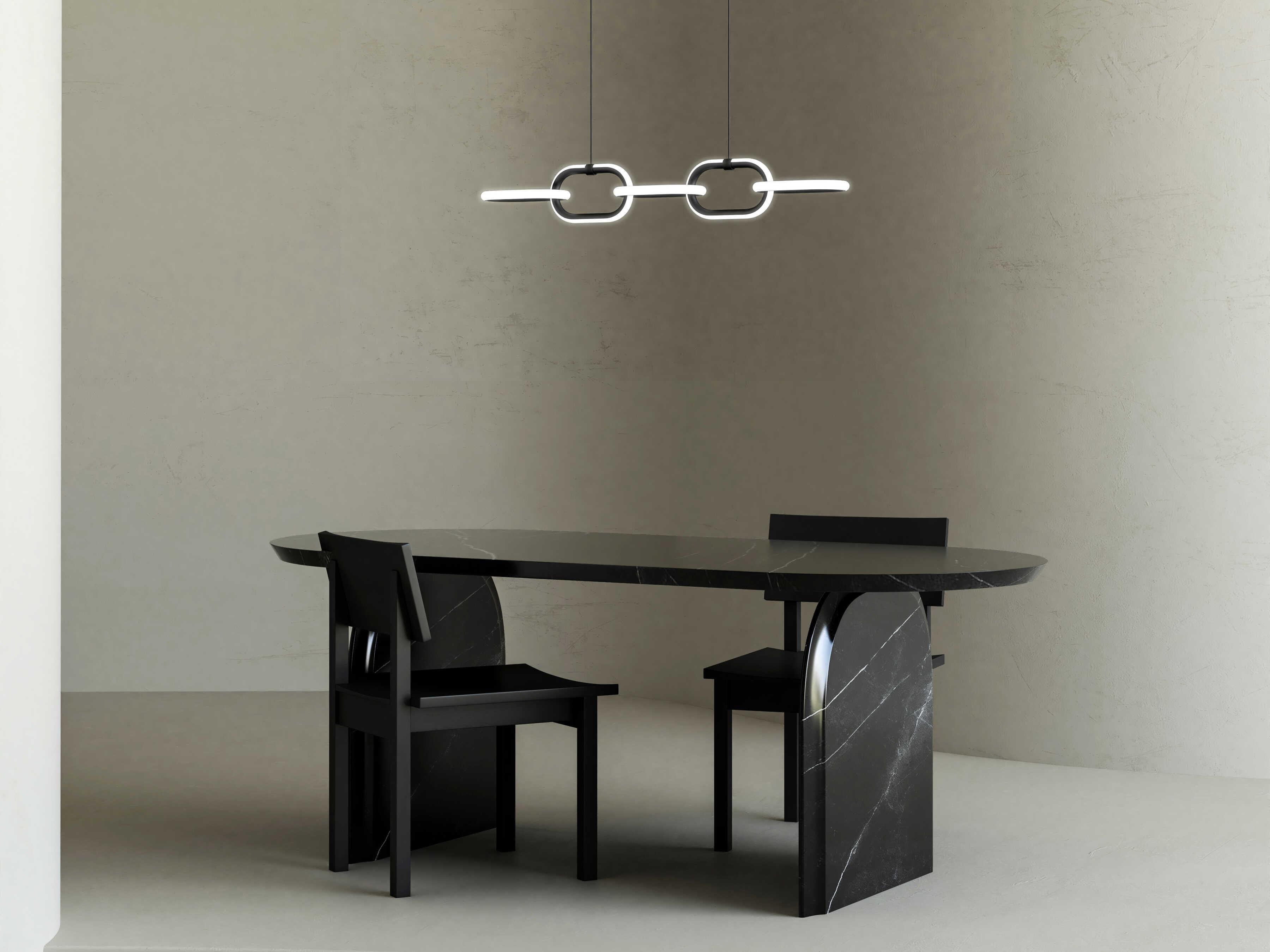 Kuzco Lighting Airen Black Geometric Island Pendant