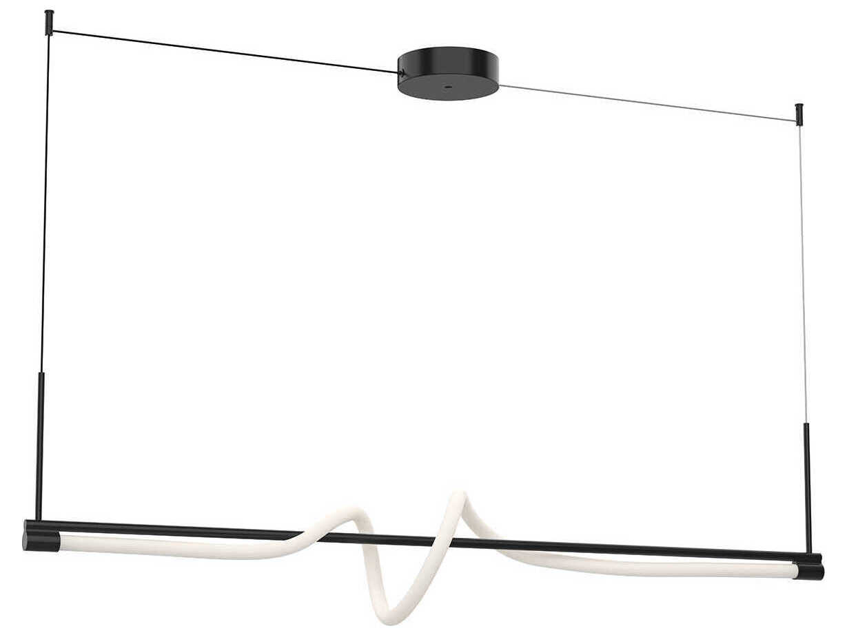 Kuzco Lighting Cursive Black Linear Island Pendant