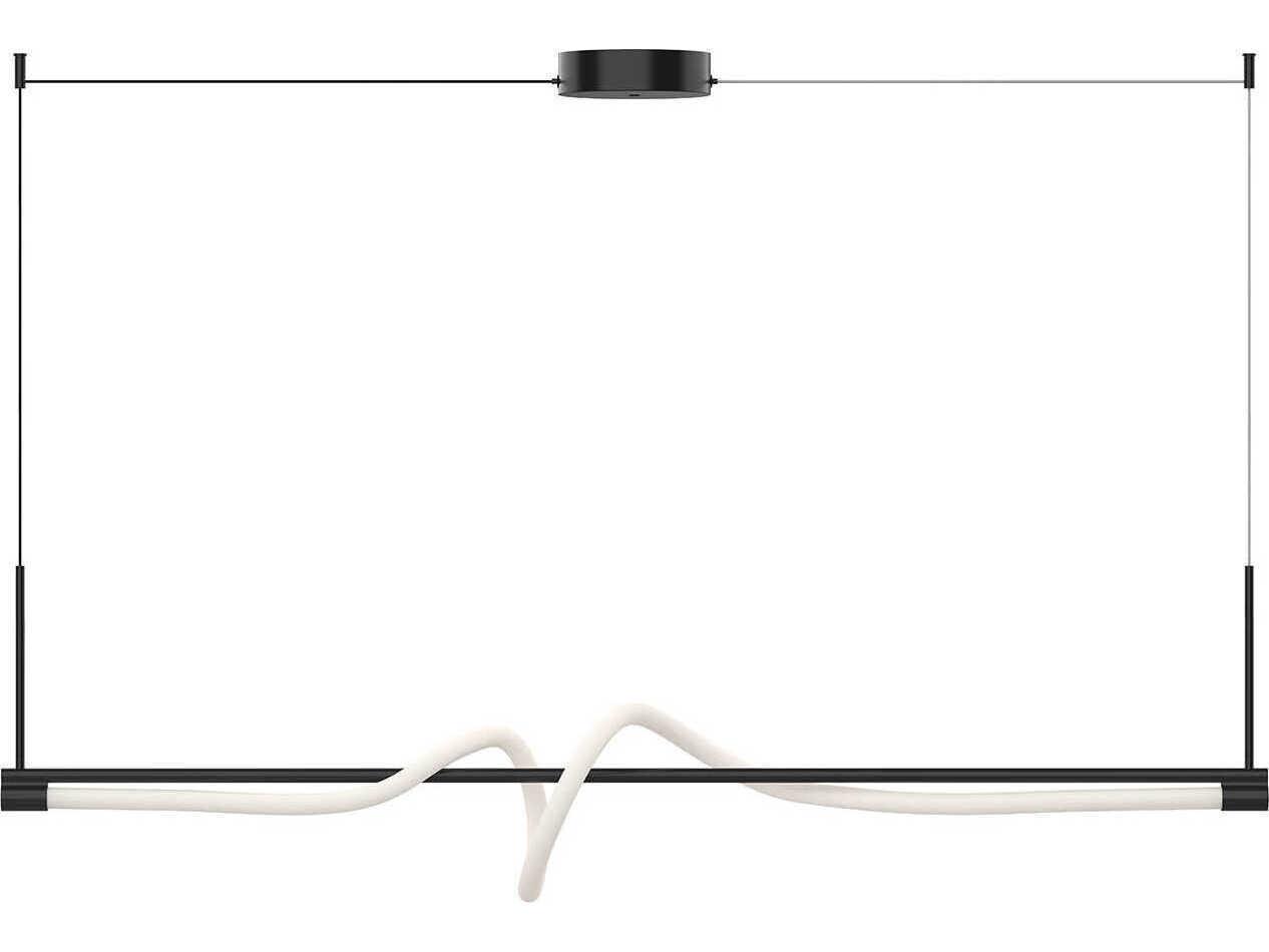 Kuzco Lighting Cursive Black Linear Island Pendant