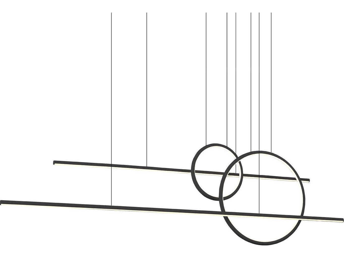 Kuzco Lighting Chute Calypso Black Linear Island Pendant