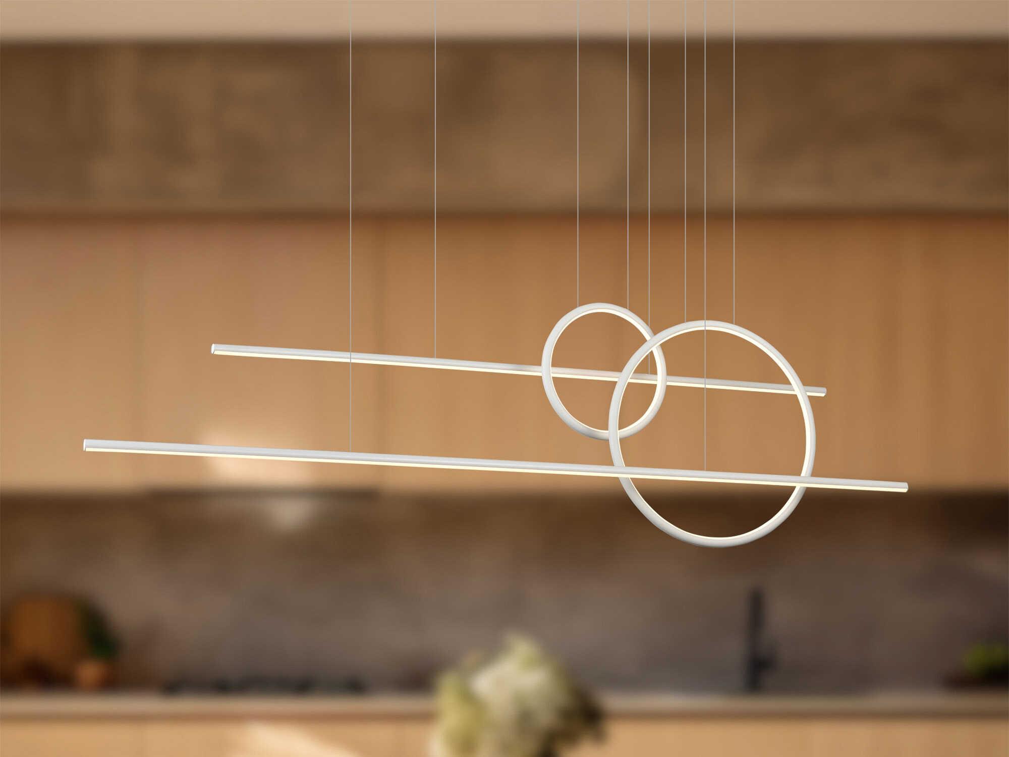 Kuzco Lighting Chute Calypso White Linear Island Pendant