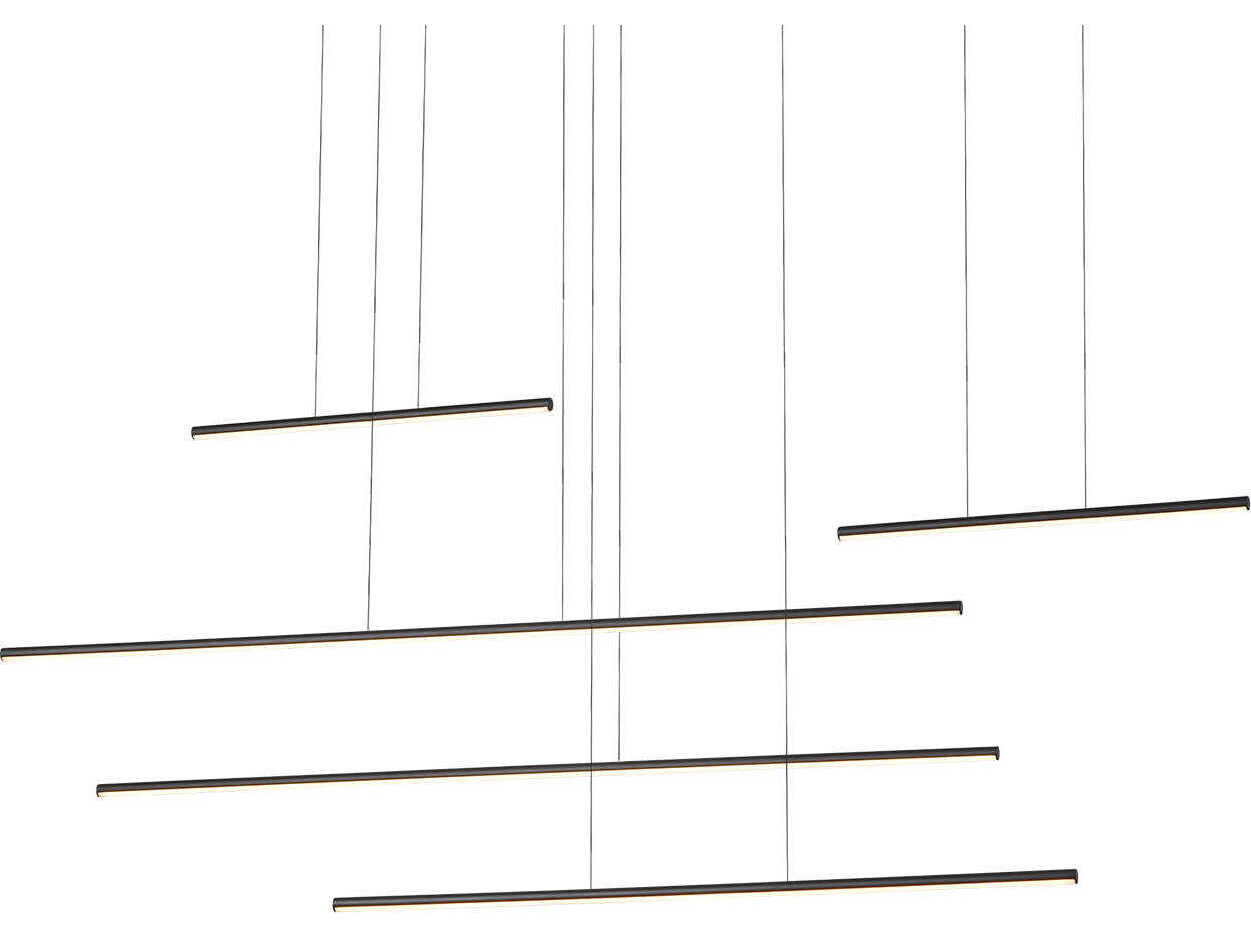 Kuzco Lighting Chute Motion Black Linear Island Pendant