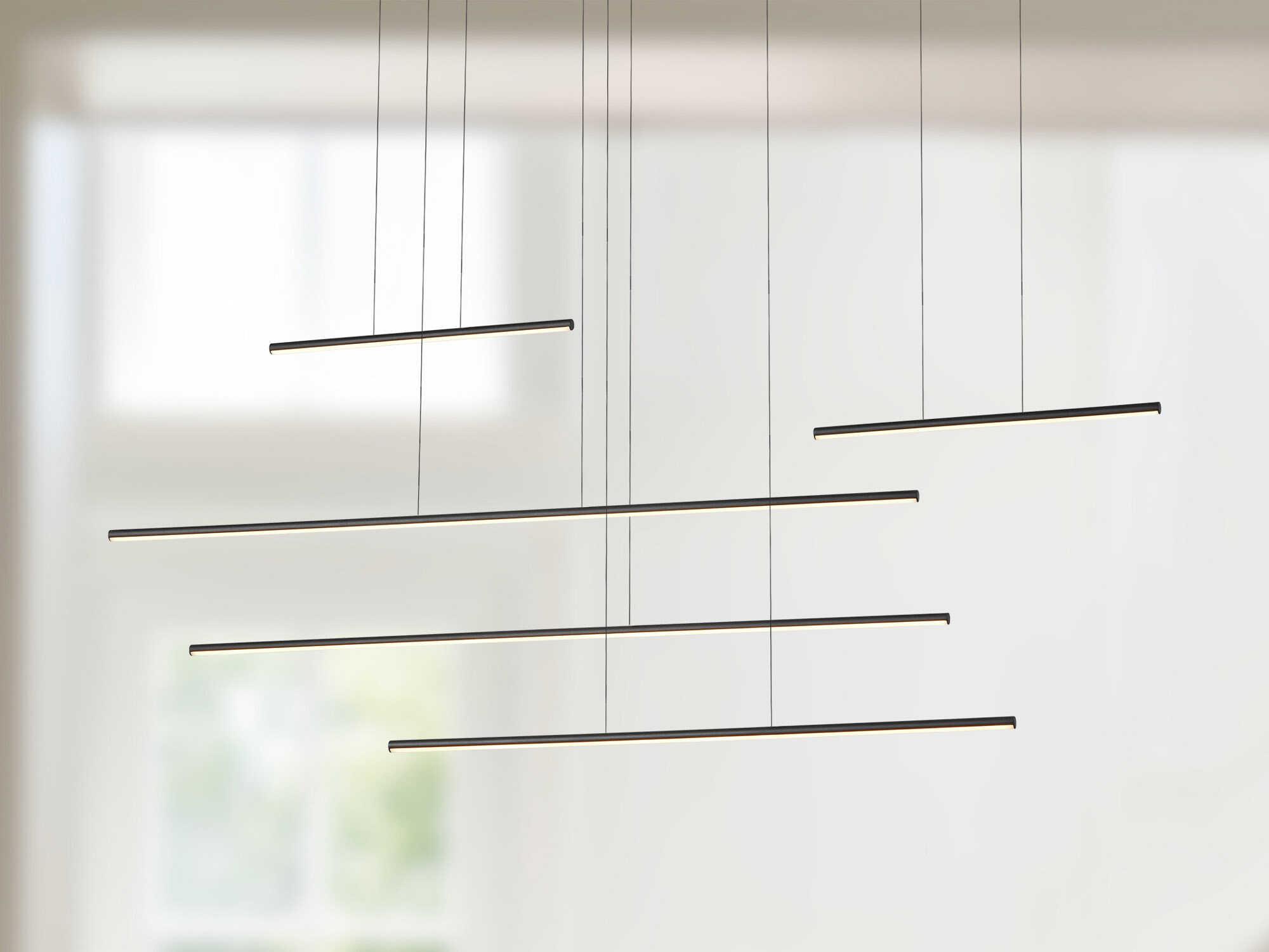Kuzco Lighting Chute Motion Black Linear Island Pendant
