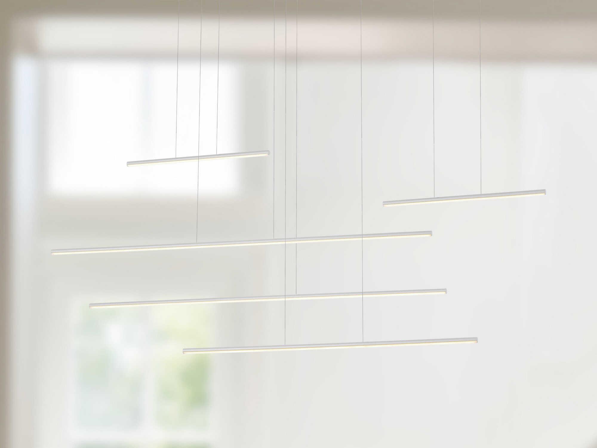 Kuzco Lighting Chute Motion White Linear Island Pendant