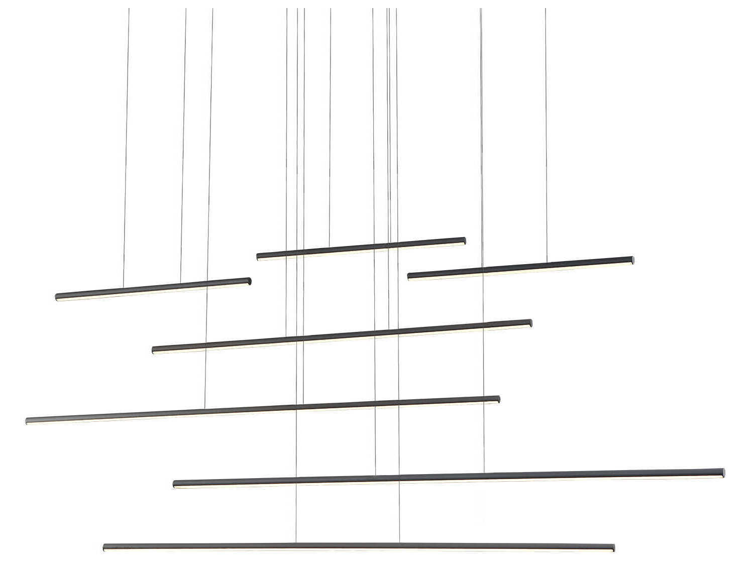 Kuzco Lighting Chute Motion Black Linear Island Pendant