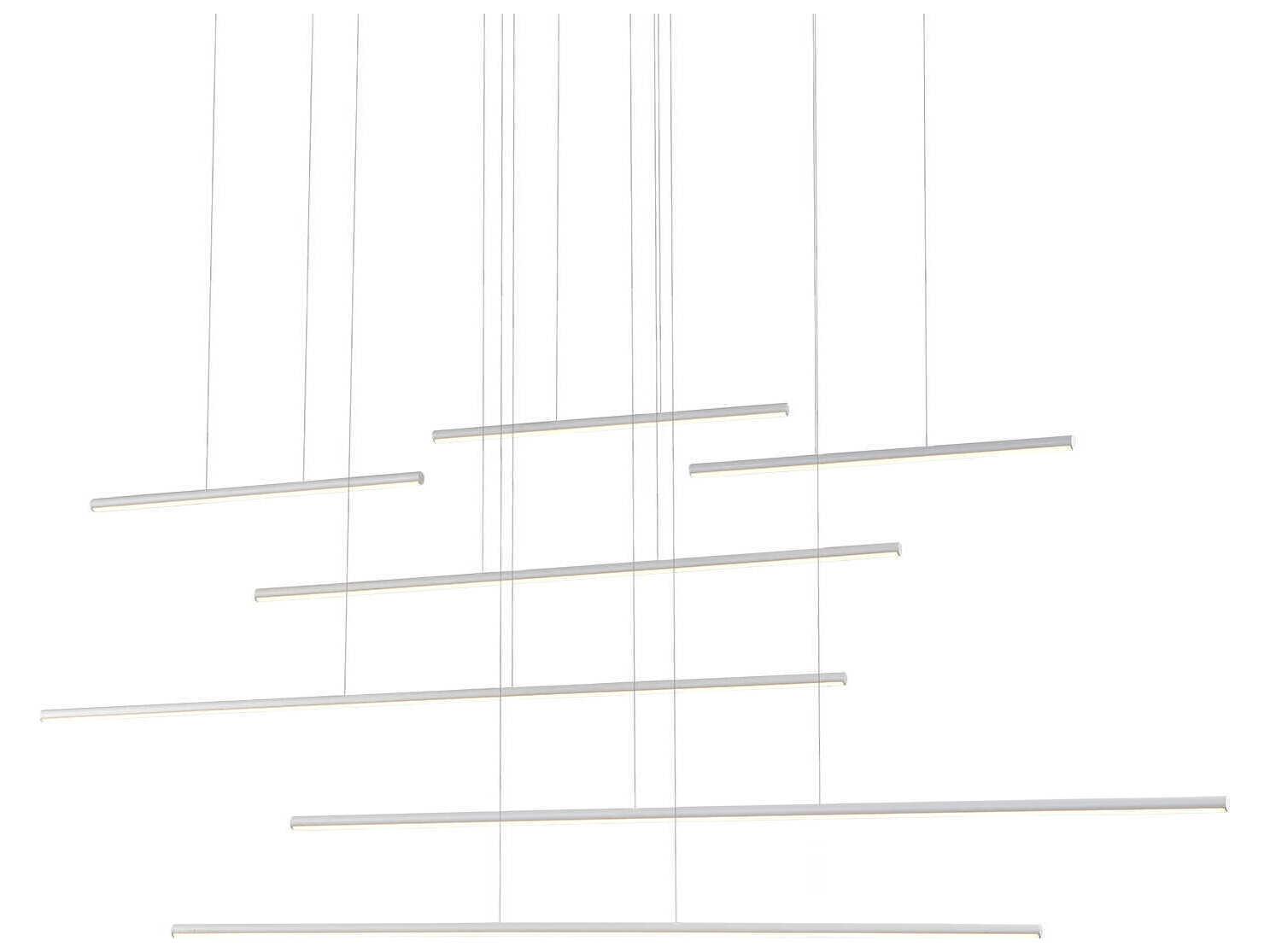Kuzco Lighting Chute Motion White Linear Island Pendant