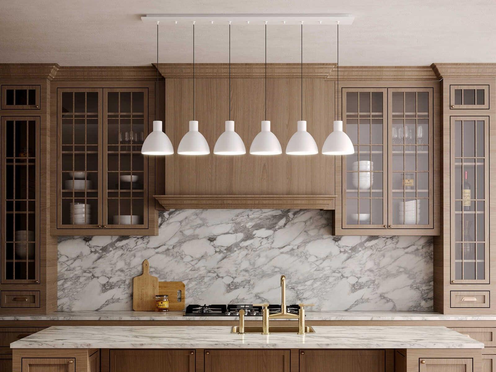 Kuzco Lighting Chroma 6-Light Glossy White Dome Island Pendant