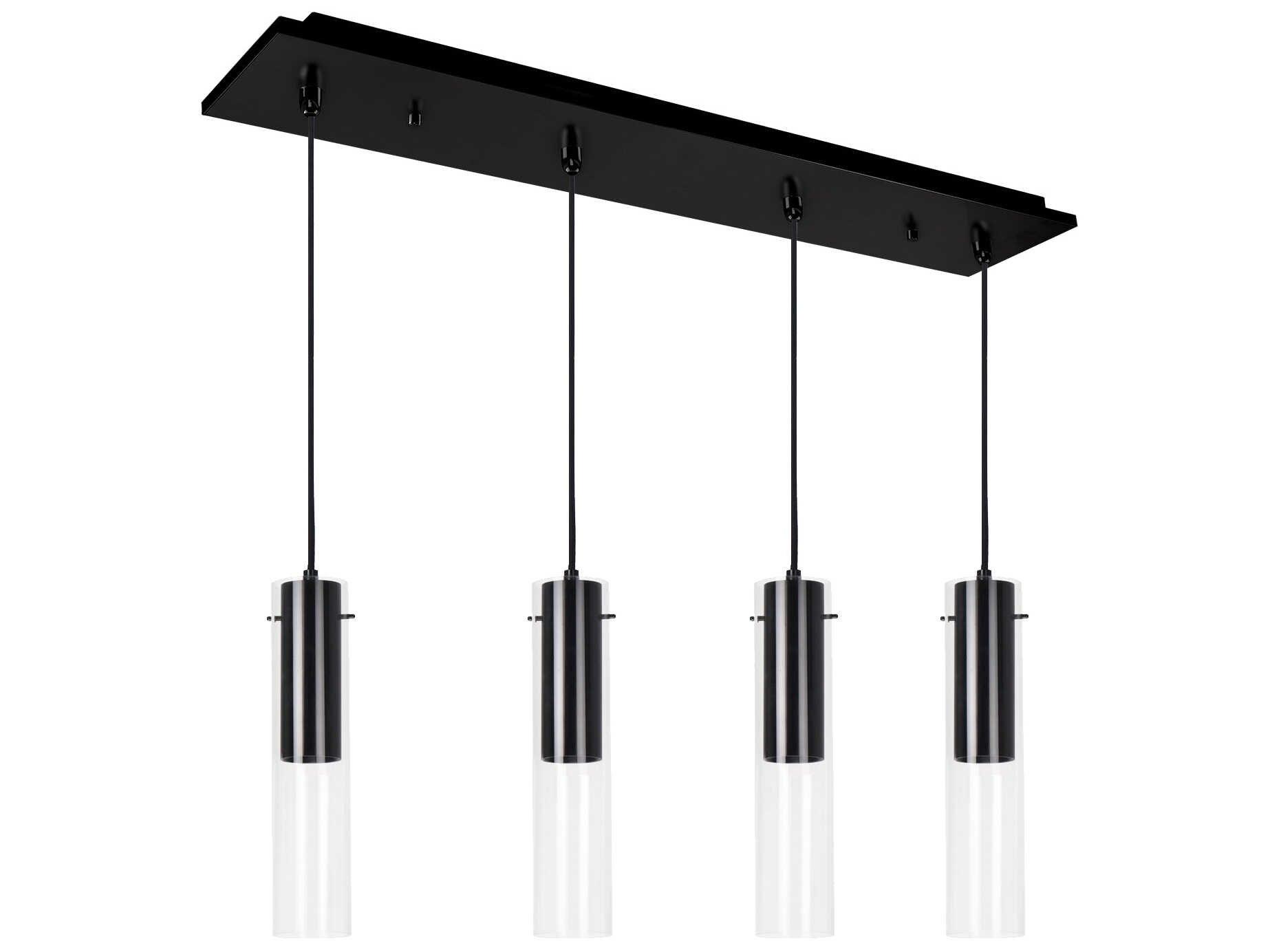Kuzco Lighting Lena 4-Light Black Cylinder Linear Island Pendant