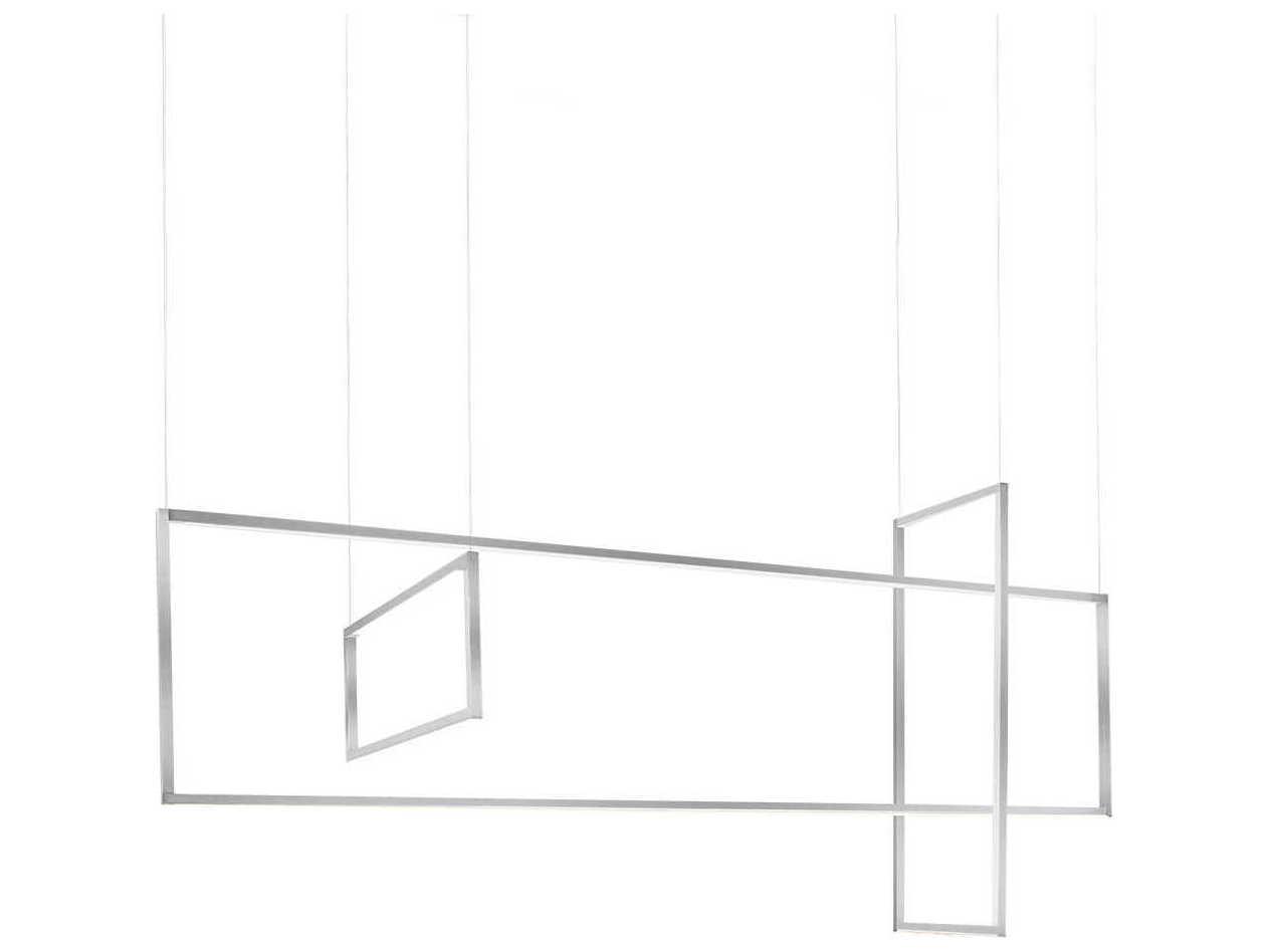 Kuzco Lighting Arkell Brushed Nickel Geometric Linear Island Pendant