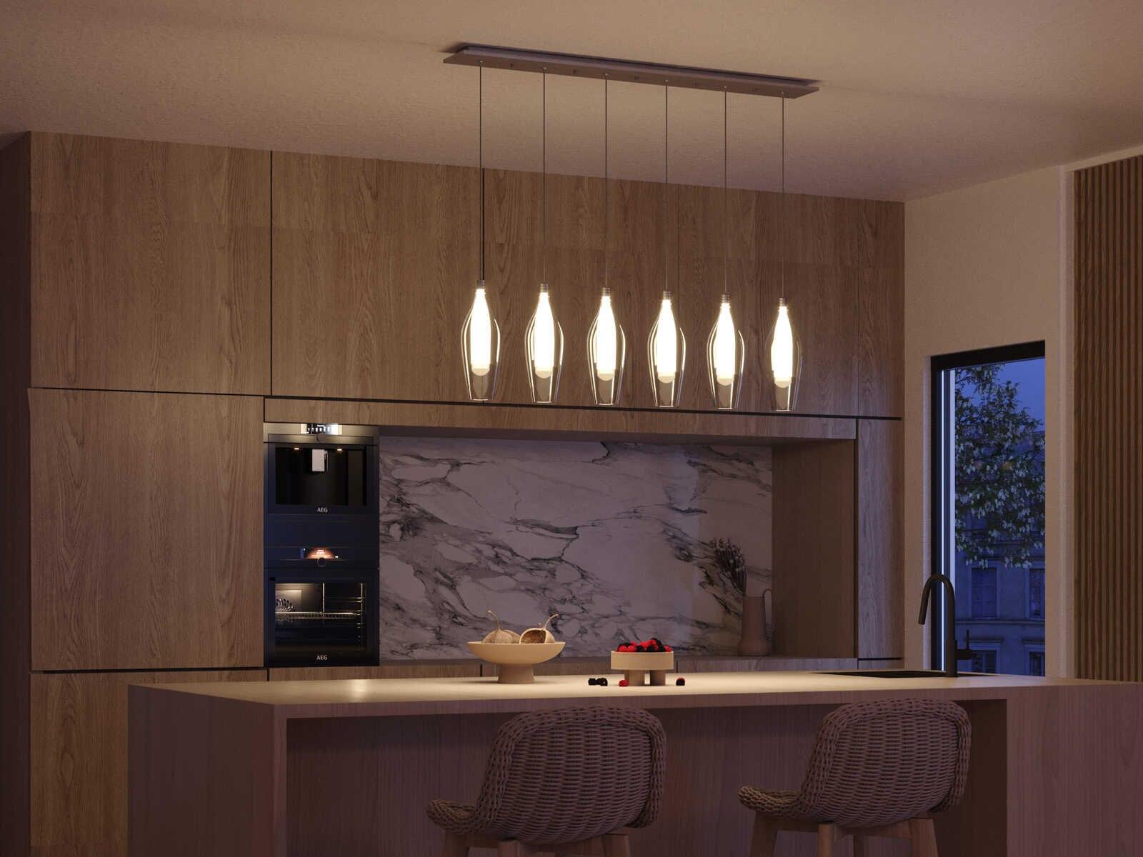 Kuzco Lighting Victoria 6-Light Chrome Island Pendant