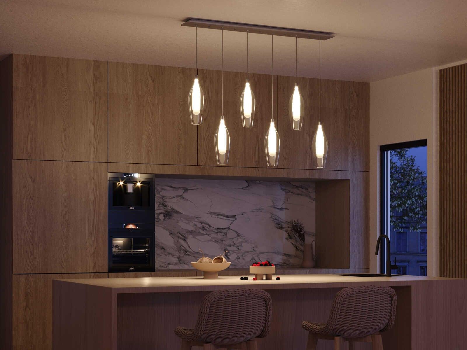 Kuzco Lighting Victoria 6-Light Chrome Island Pendant