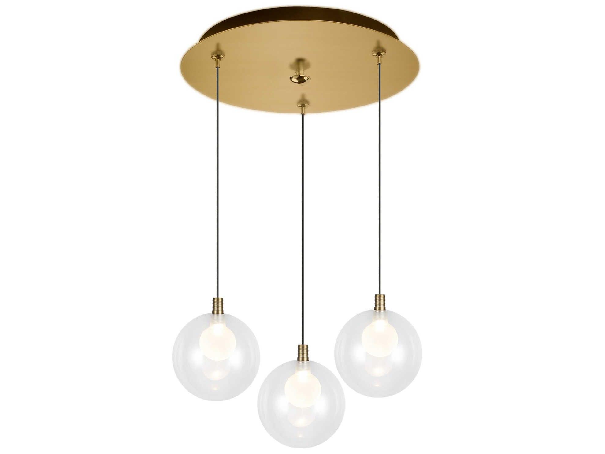 Kuzco Lighting Bolla 3-Light Brushed Gold Globe Mini Pendant