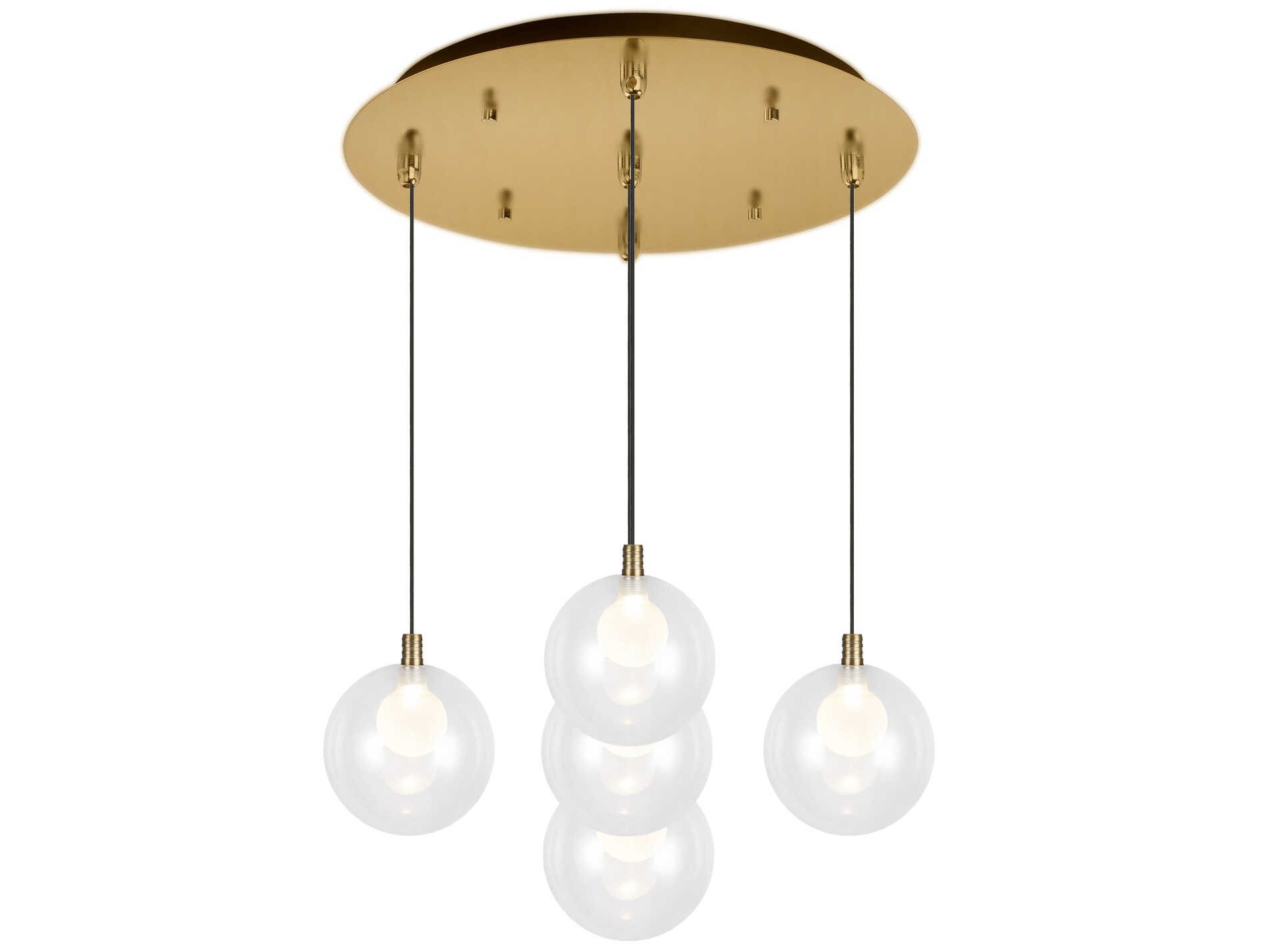 Kuzco Lighting Bolla 5-Light Brushed Gold Globe Pendant