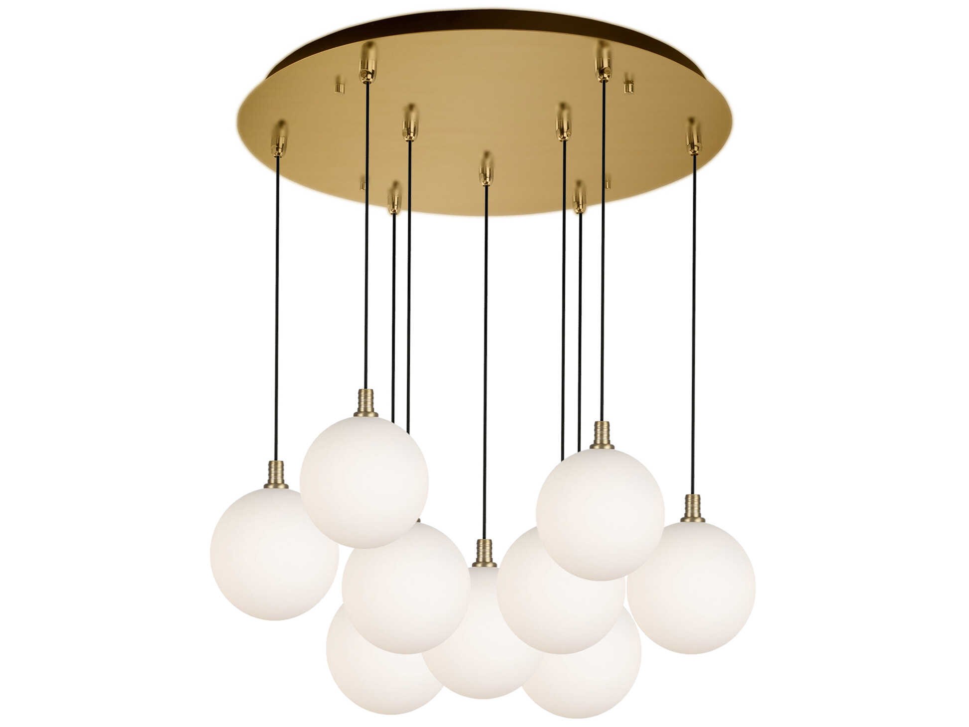 Kuzco Lighting Bolla 9-Light Brushed Gold Globe Pendant